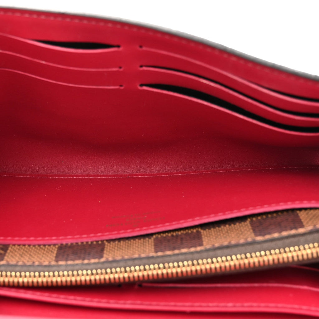 Louis Vuitton Damier Ebene Croisette Chain Wallet Scarlet