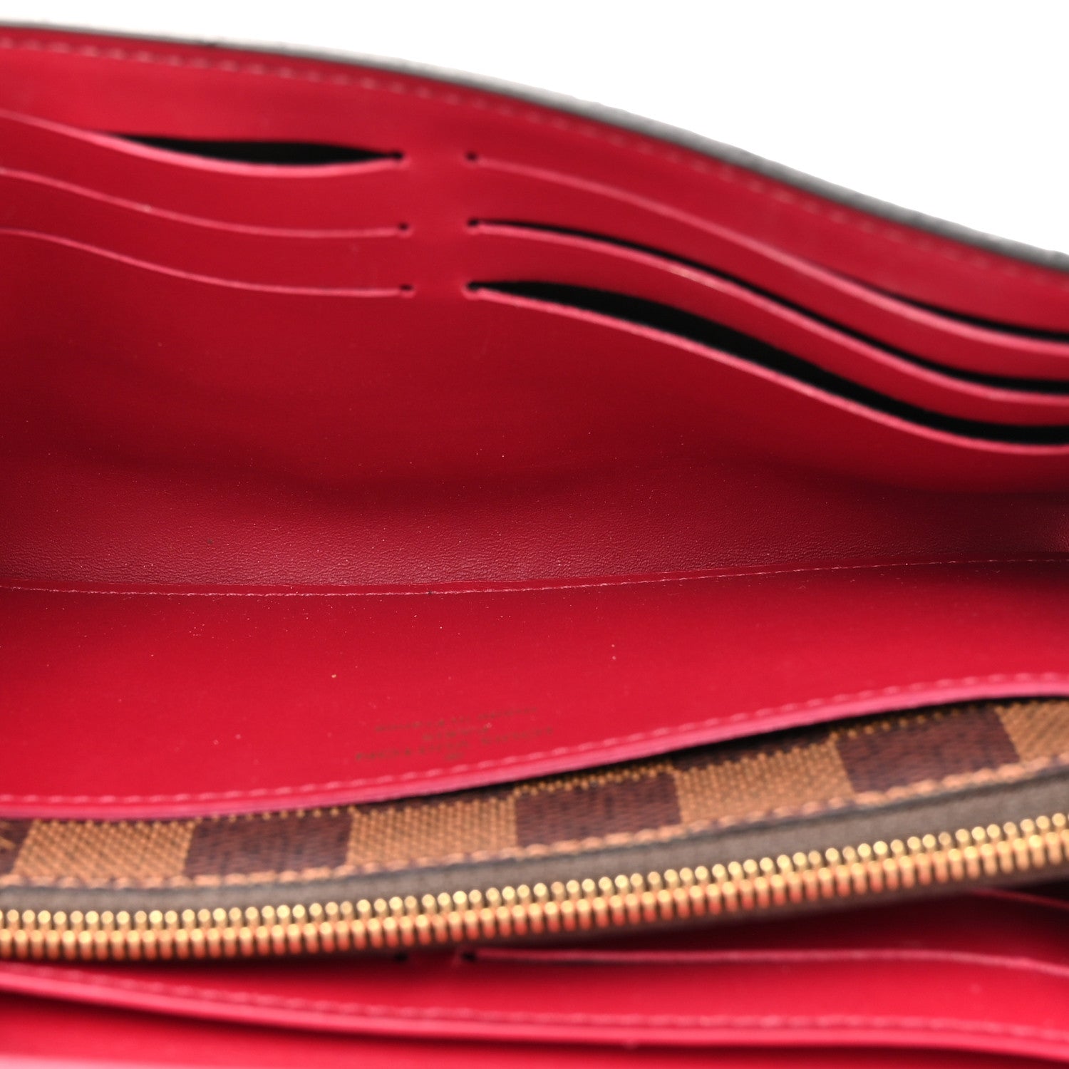 Louis Vuitton Damier Ebene Croisette Chain Wallet Scarlet