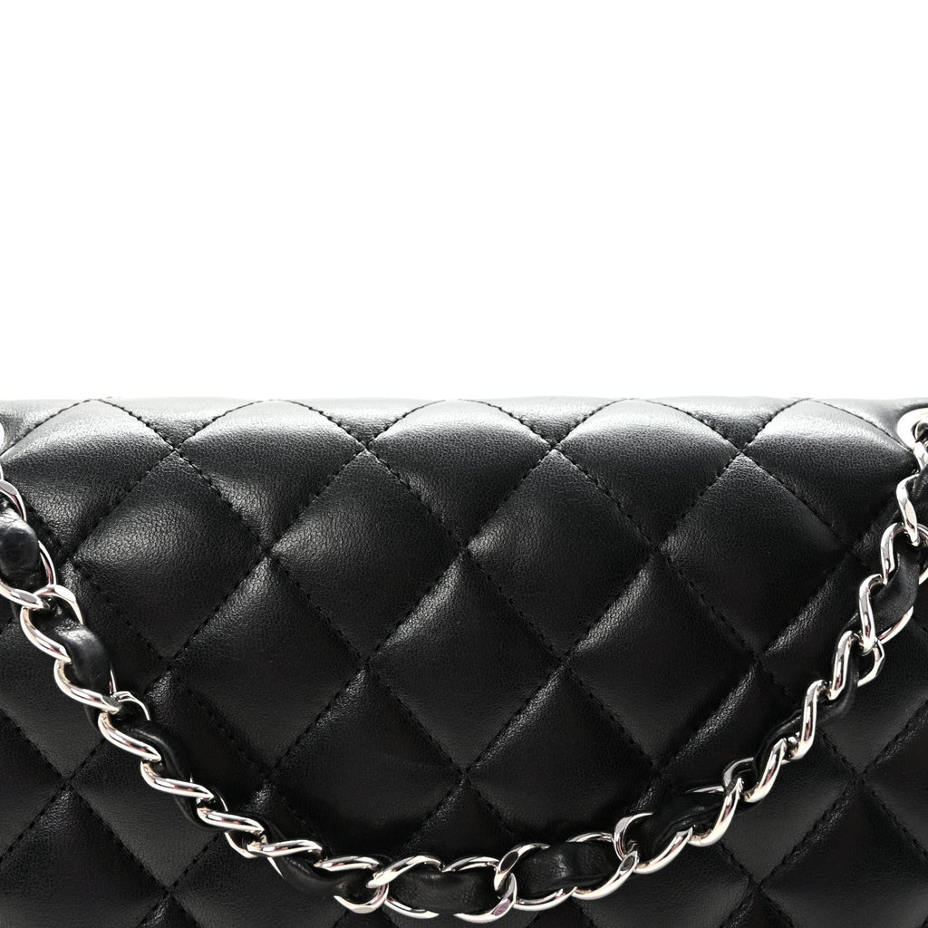 Chanel Lambskin Quilted Medium Double Flap Black