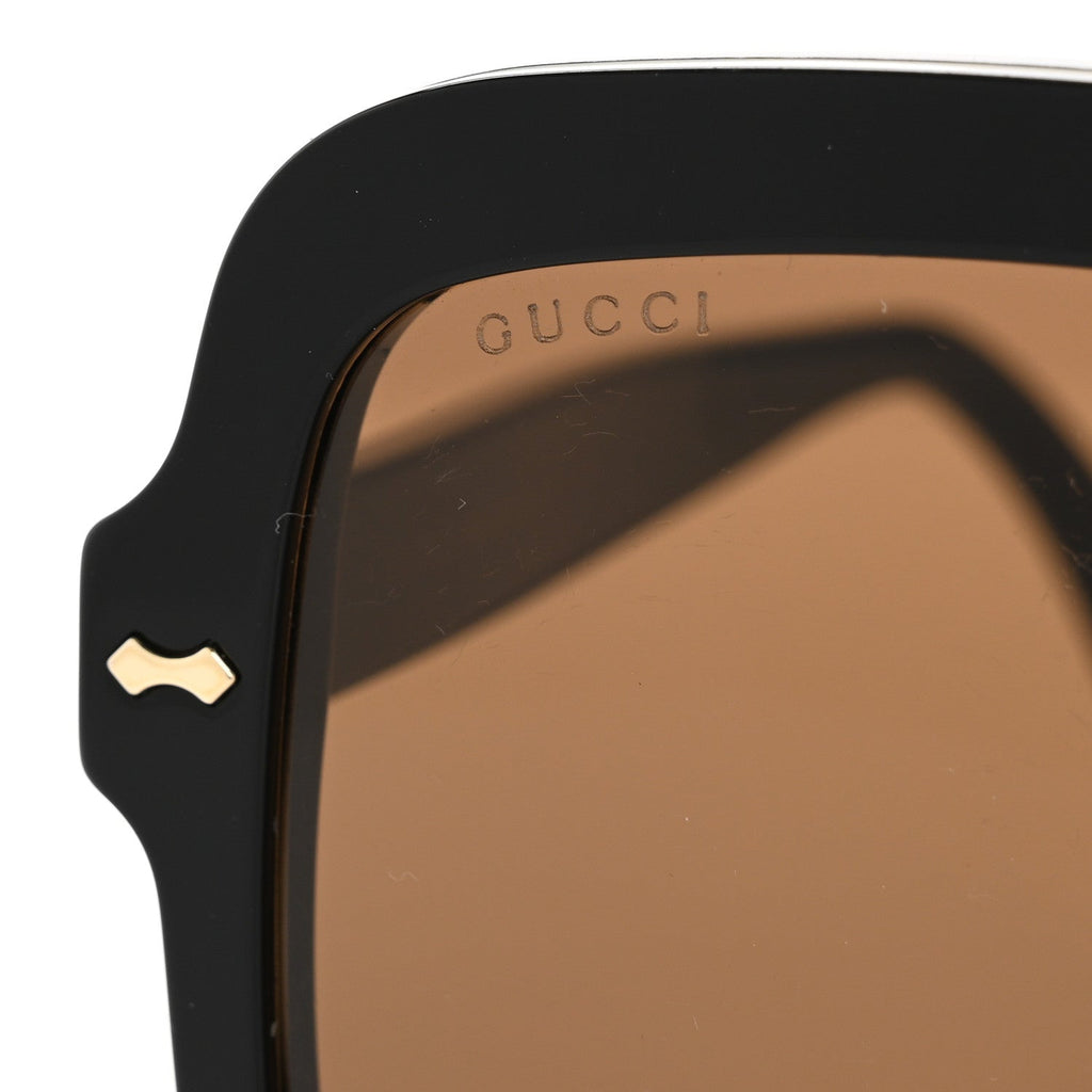 Gucci Acetate Round Frame Sunglasses GG1241S Black White