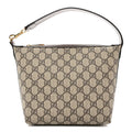 Gucci GG Supreme Monogram Textured Calfskin Web Super Mini Ophidia Shoulder Bag Beige Ebony New Acero