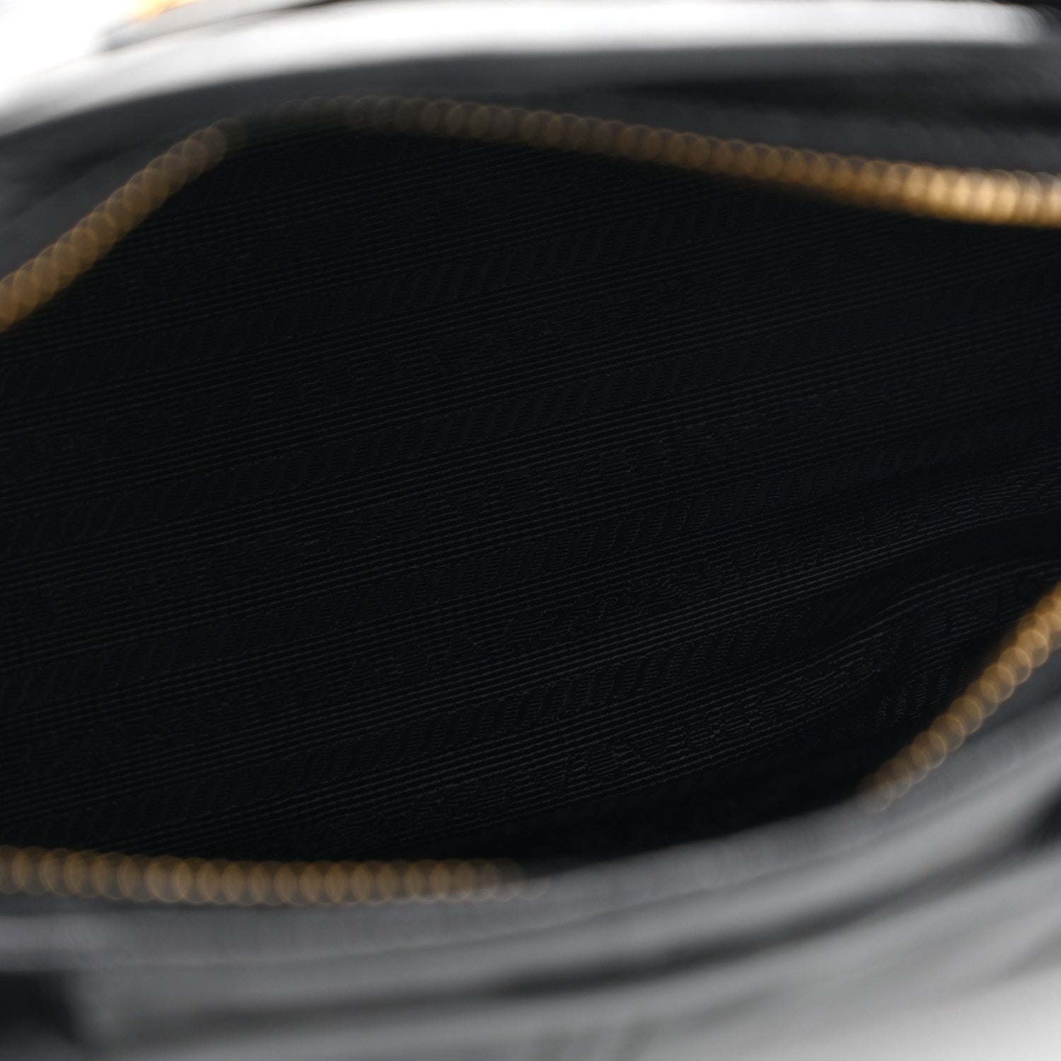 Prada Glossy Calfskin Triangle Medium Bonnie Shoulder Bag Black