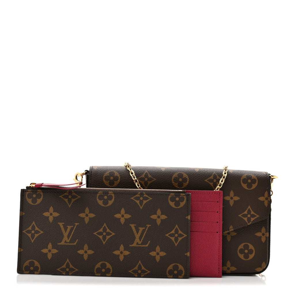 Louis Vuitton Monogram Pochette Felicie Chain Wallet Fuchsia