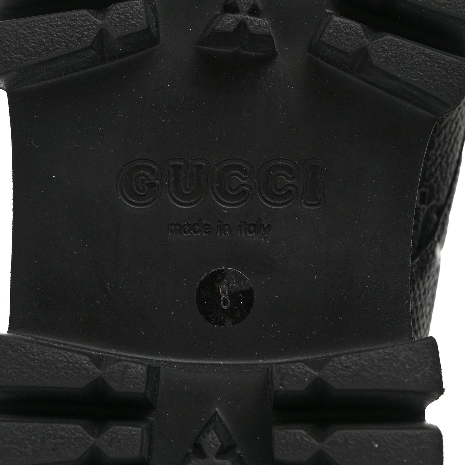 Gucci Calfskin Embossed Monogram Lace Up Ankle Boots 8 Black
