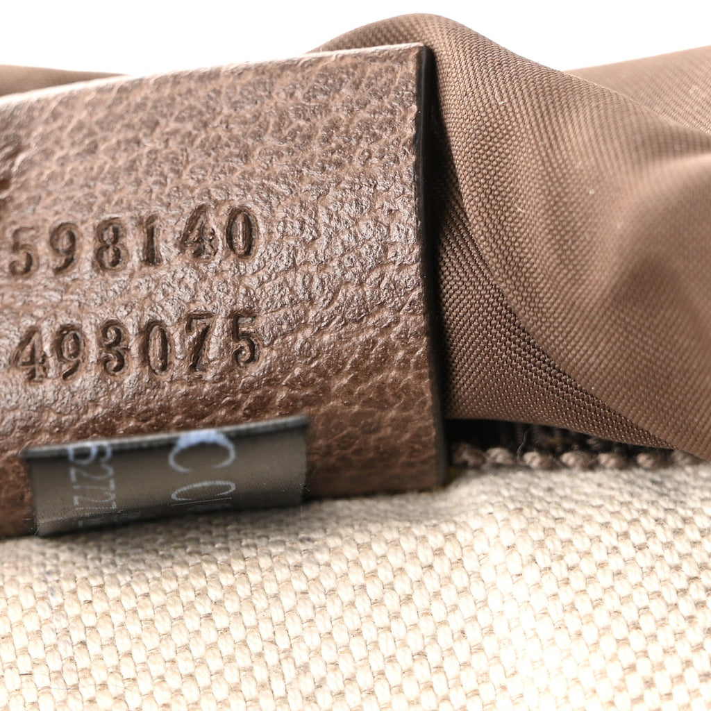 Gucci GG Supreme Monogram Medium Ophidia Double Buckle Backpack Brown