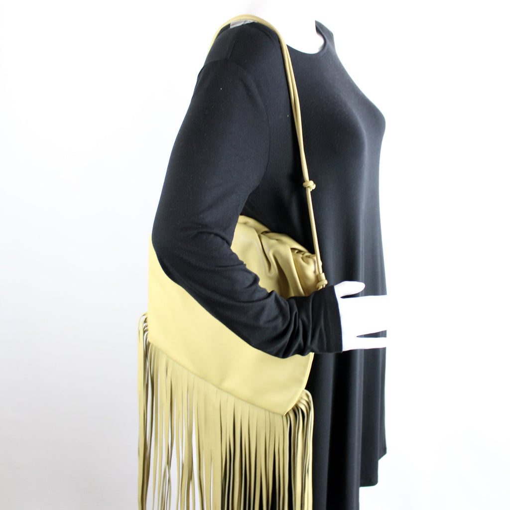 Fringe Leather Pouch Shoulder Bag
