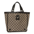 Gucci Monogram Small Gold D Ring Tote Brown
