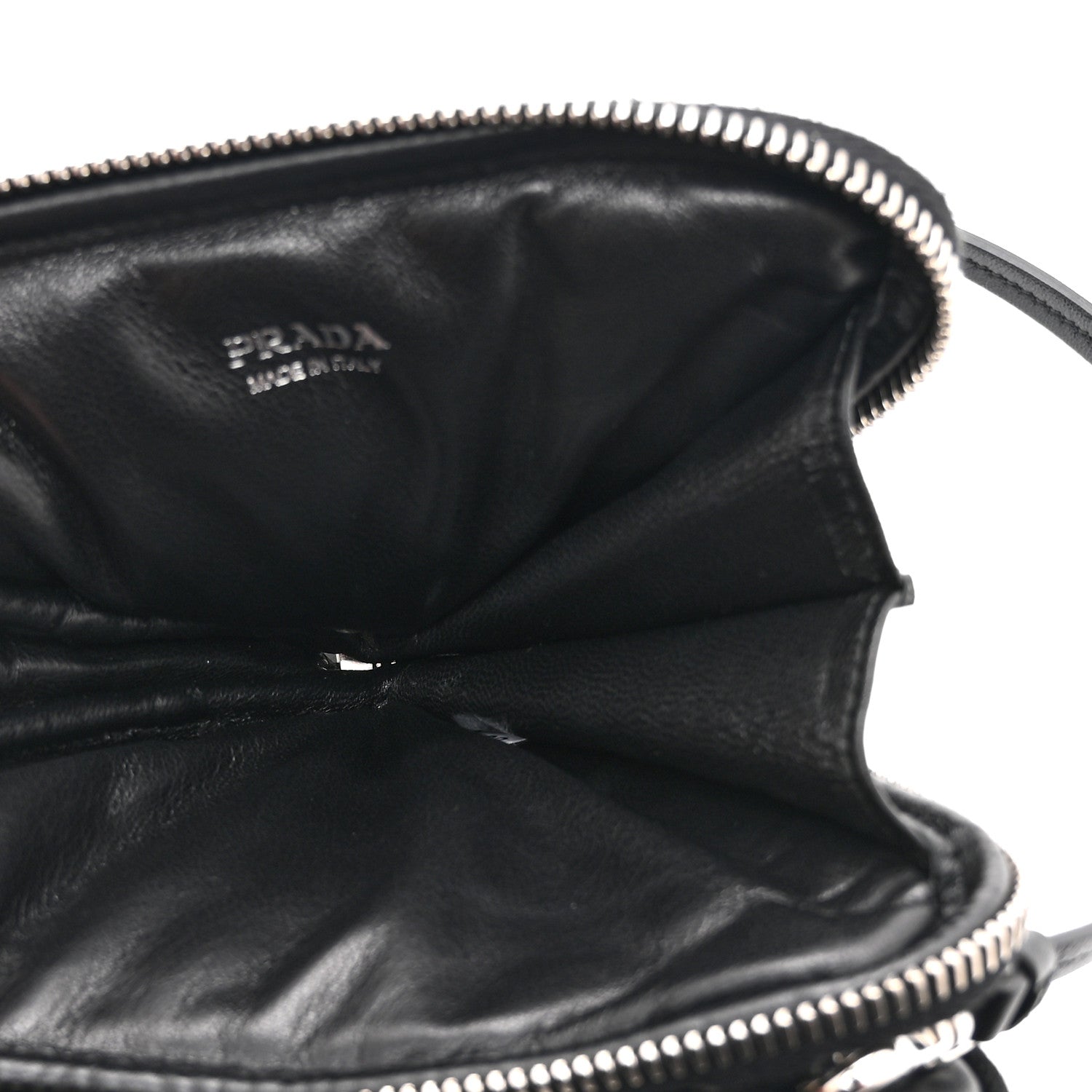 Prada Nappa Soft Padded Mini Triangle Crossbody Pouch Black