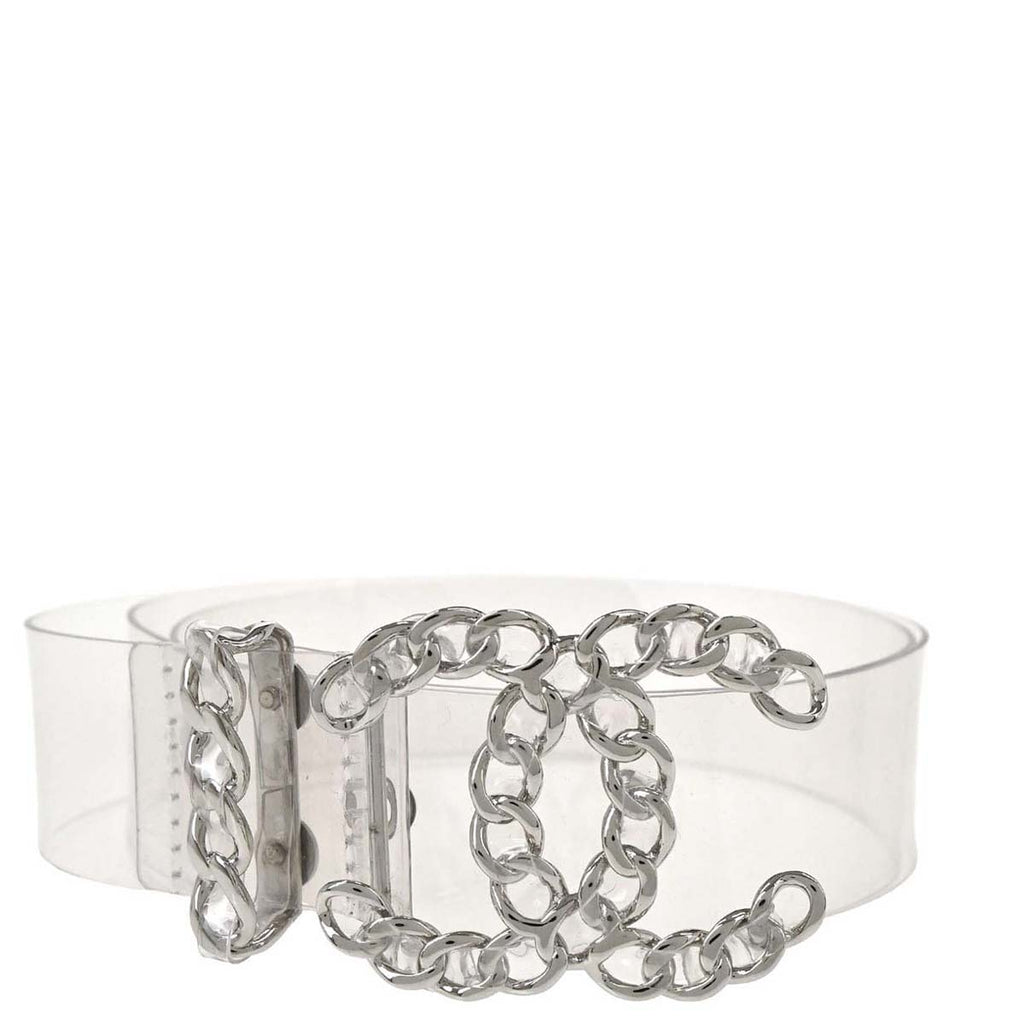 Chanel Clear Silver PVC Belt