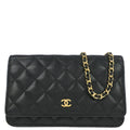 Chanel 2019 Black Caviar Skin Classic WOC Wallet on Chain Bag