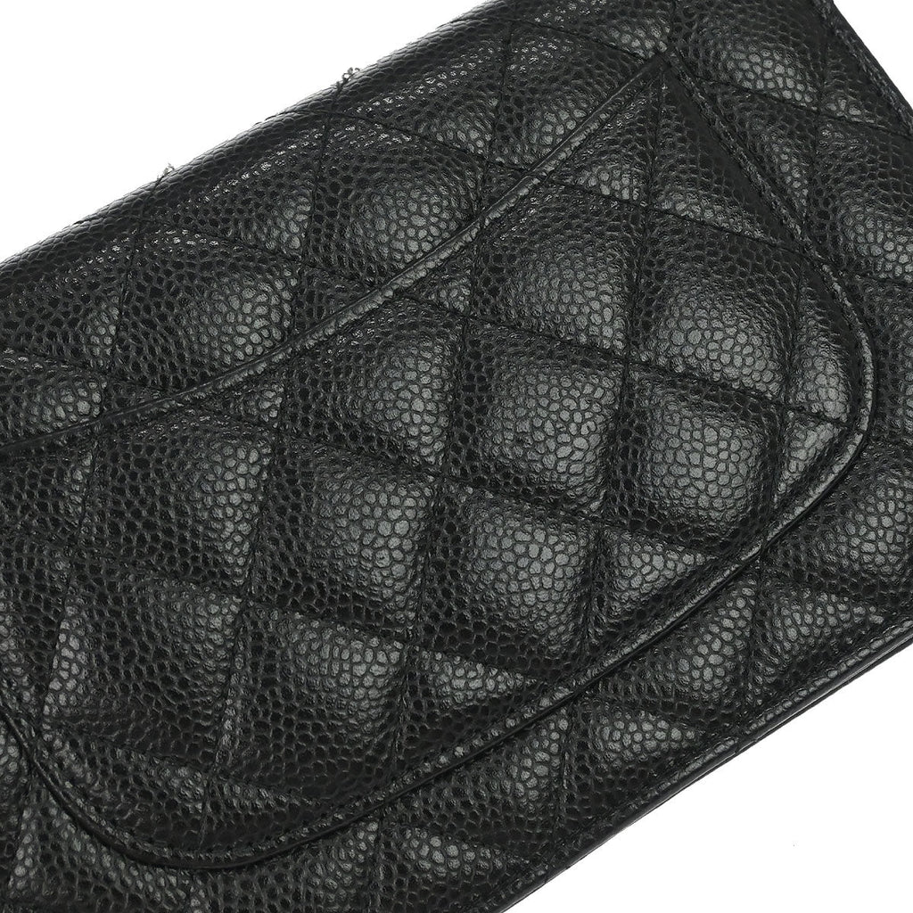 Chanel 2019 Black Caviar Skin Classic WOC Wallet on Chain Bag
