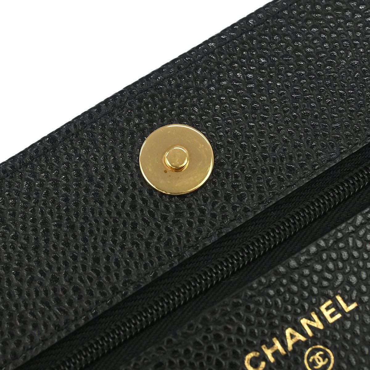 Chanel 2019 Black Caviar Skin Classic WOC Wallet on Chain Bag