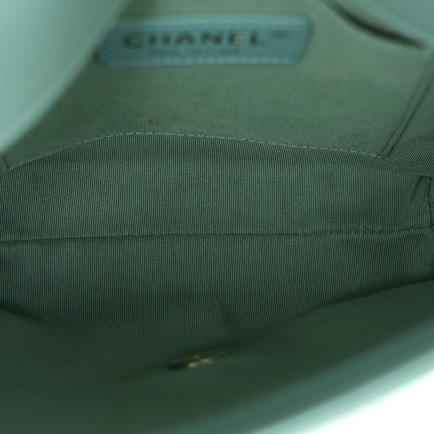 Chanel Calfskin Stitched Small Covered CC Flap Bag Green
