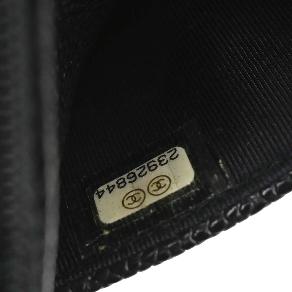 Chanel 2017 Black Caviar Skin Classic WOC Wallet on Chain Bag