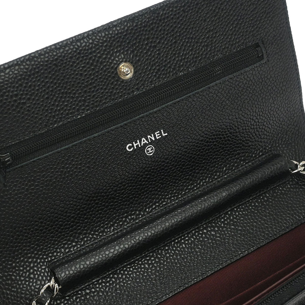 Chanel 2017-2018 Black Caviar Skin Classic WOC Wallet on Chain Bag