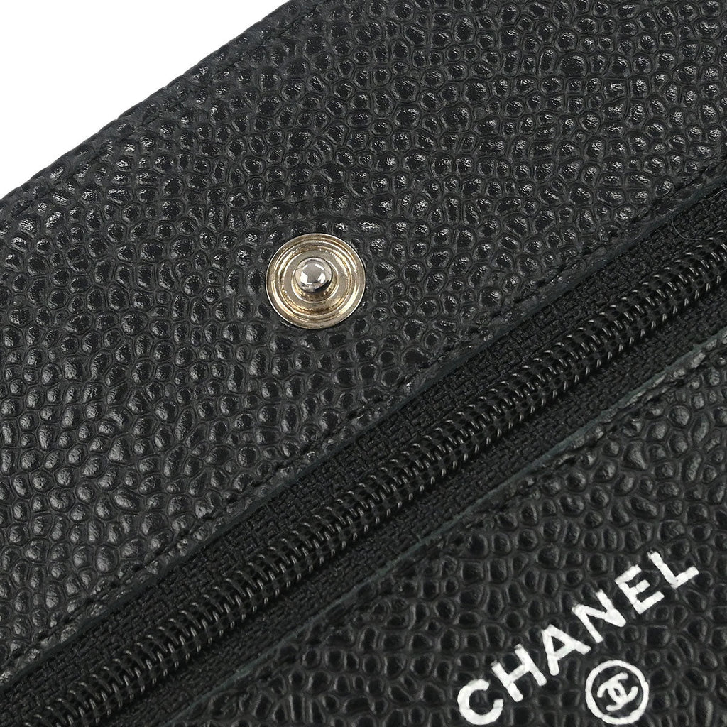 Chanel 2017-2018 Black Caviar Skin Classic WOC Wallet on Chain Bag