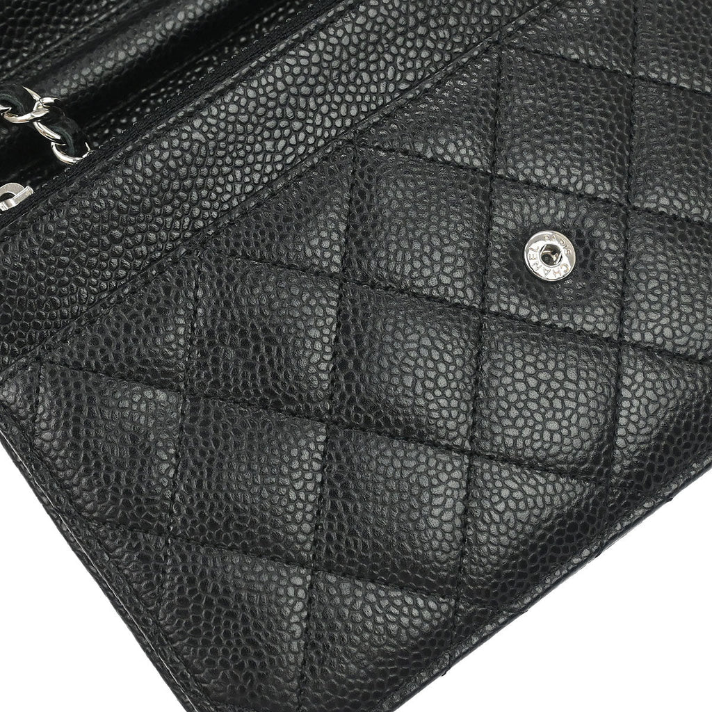 Chanel 2017-2018 Black Caviar Skin Classic WOC Wallet on Chain Bag