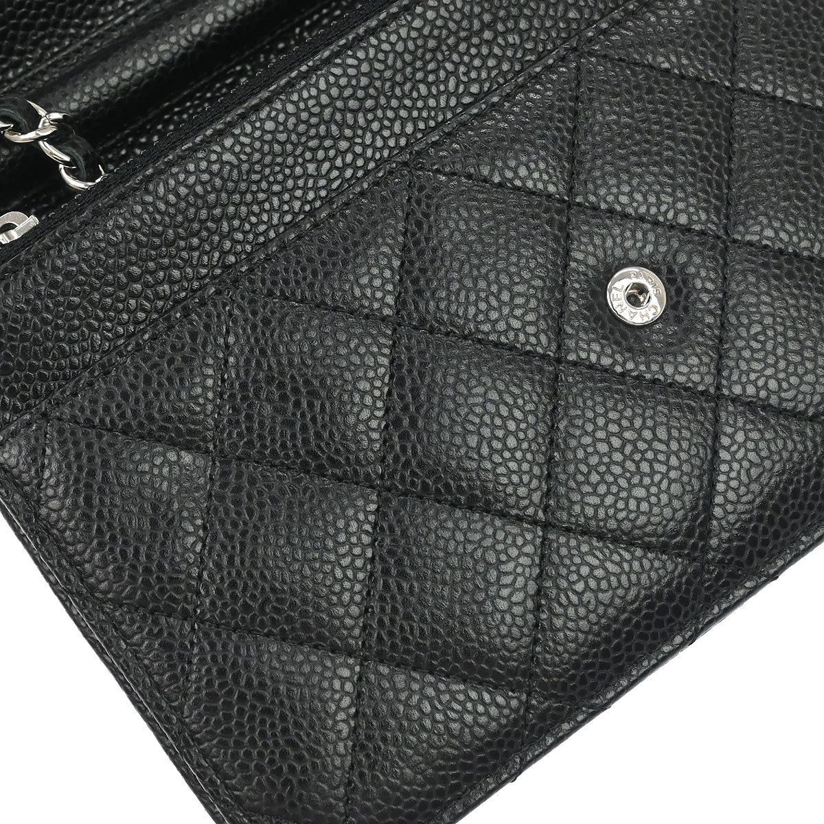 Chanel 2017-2018 Black Caviar Skin Classic WOC Wallet on Chain Bag