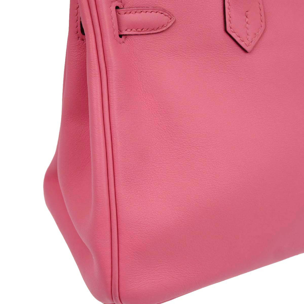 Hermes Rose Azalee Swift Birkin 25 Handbag