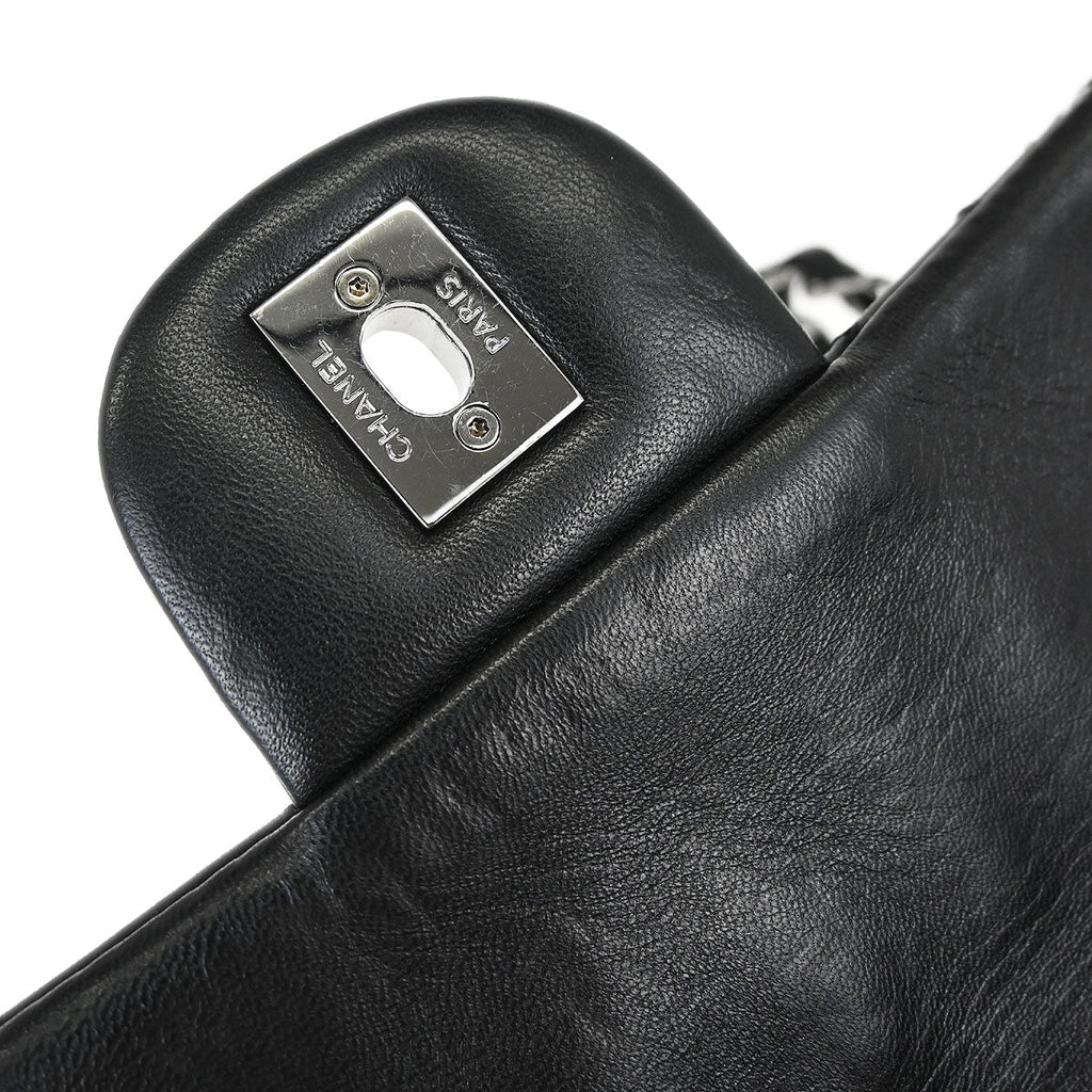 Chanel Black Tweed Lambskin Patchwork Stitch Shoulder Bag