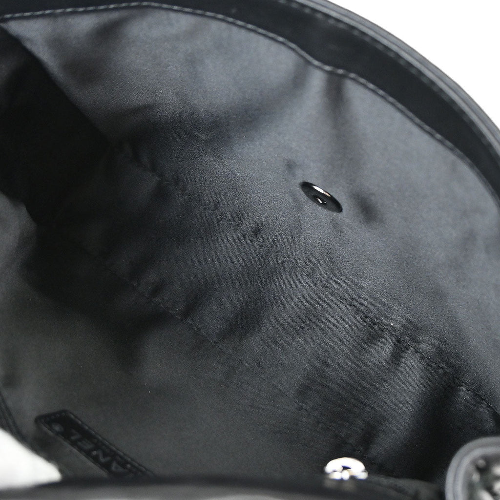 Chanel Black Tweed Lambskin Patchwork Stitch Shoulder Bag