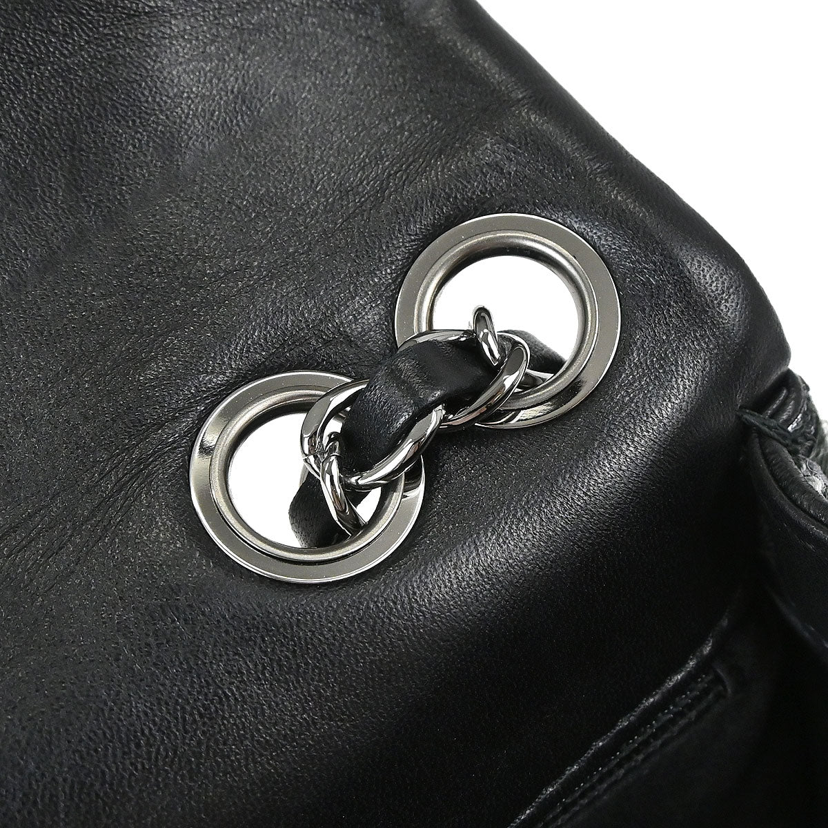 Chanel Black Tweed Lambskin Patchwork Stitch Shoulder Bag