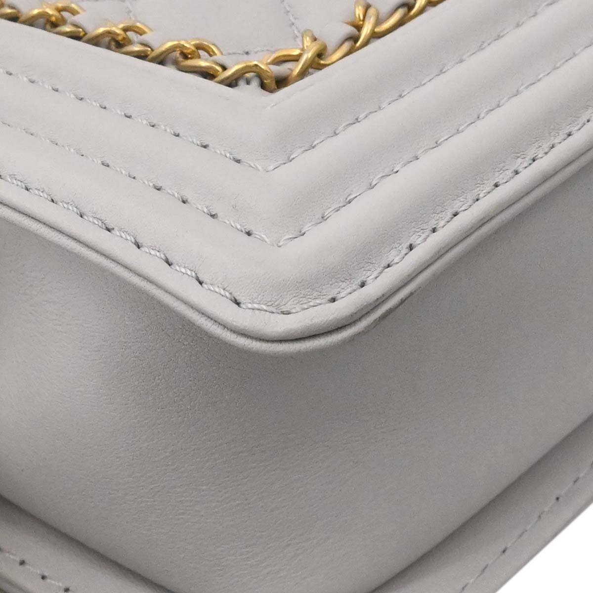 Boy Chanel Gray Lambskin Small Chain Shoulder Bag