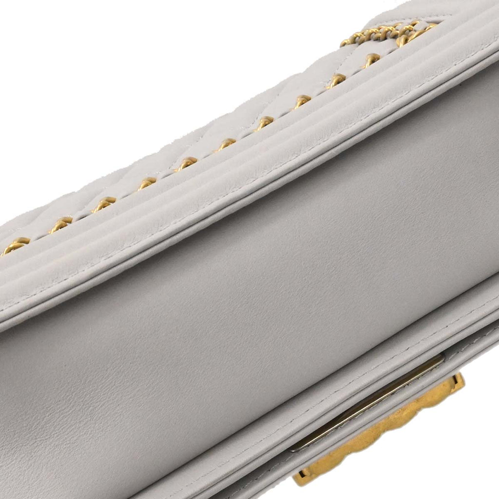 Boy Chanel Gray Lambskin Small Chain Shoulder Bag
