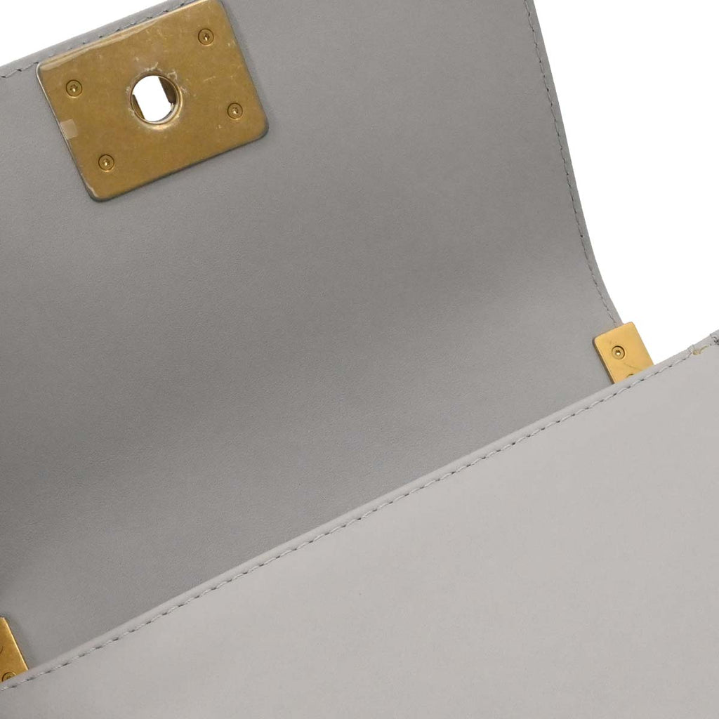 Boy Chanel Gray Lambskin Small Chain Shoulder Bag