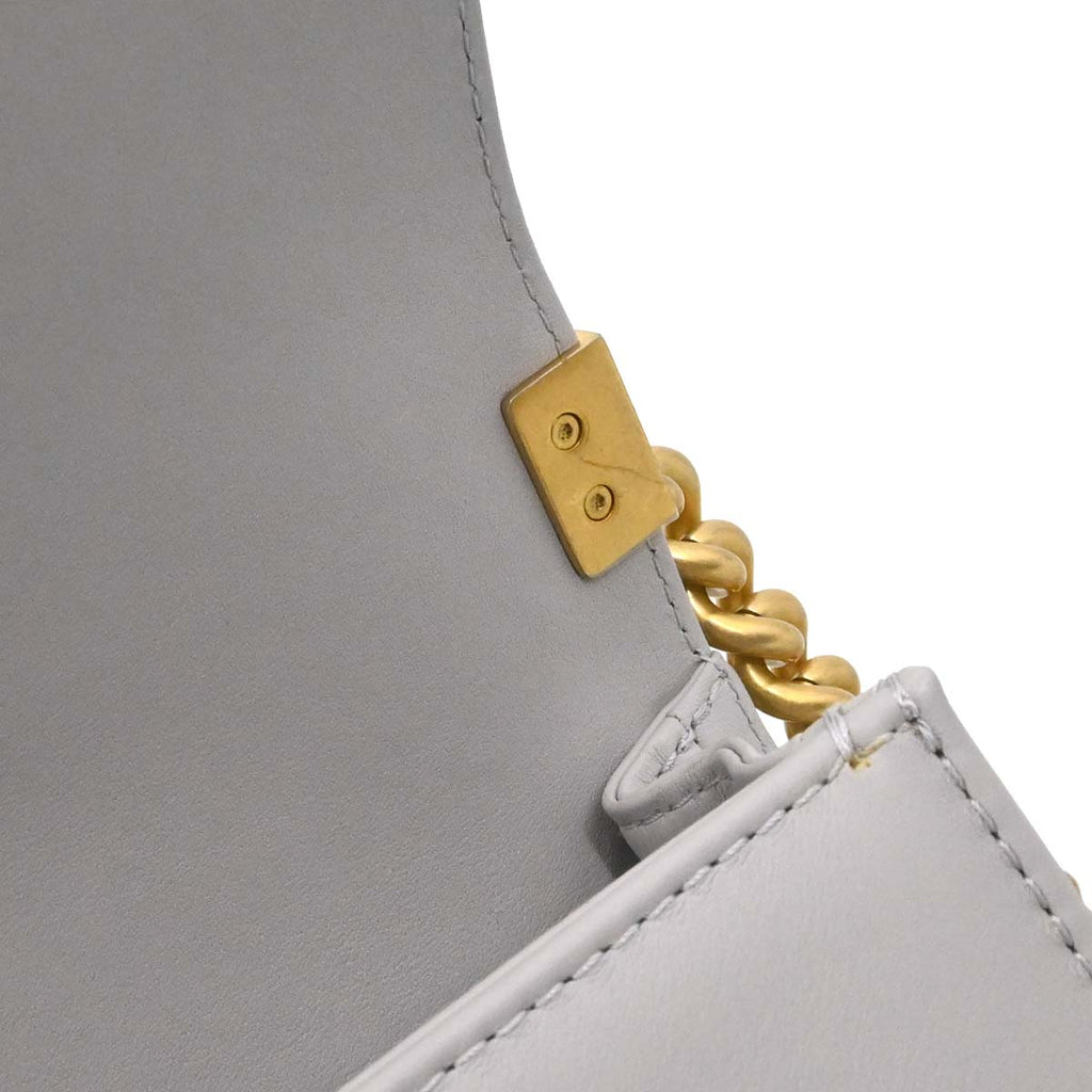 Boy Chanel Gray Lambskin Small Chain Shoulder Bag