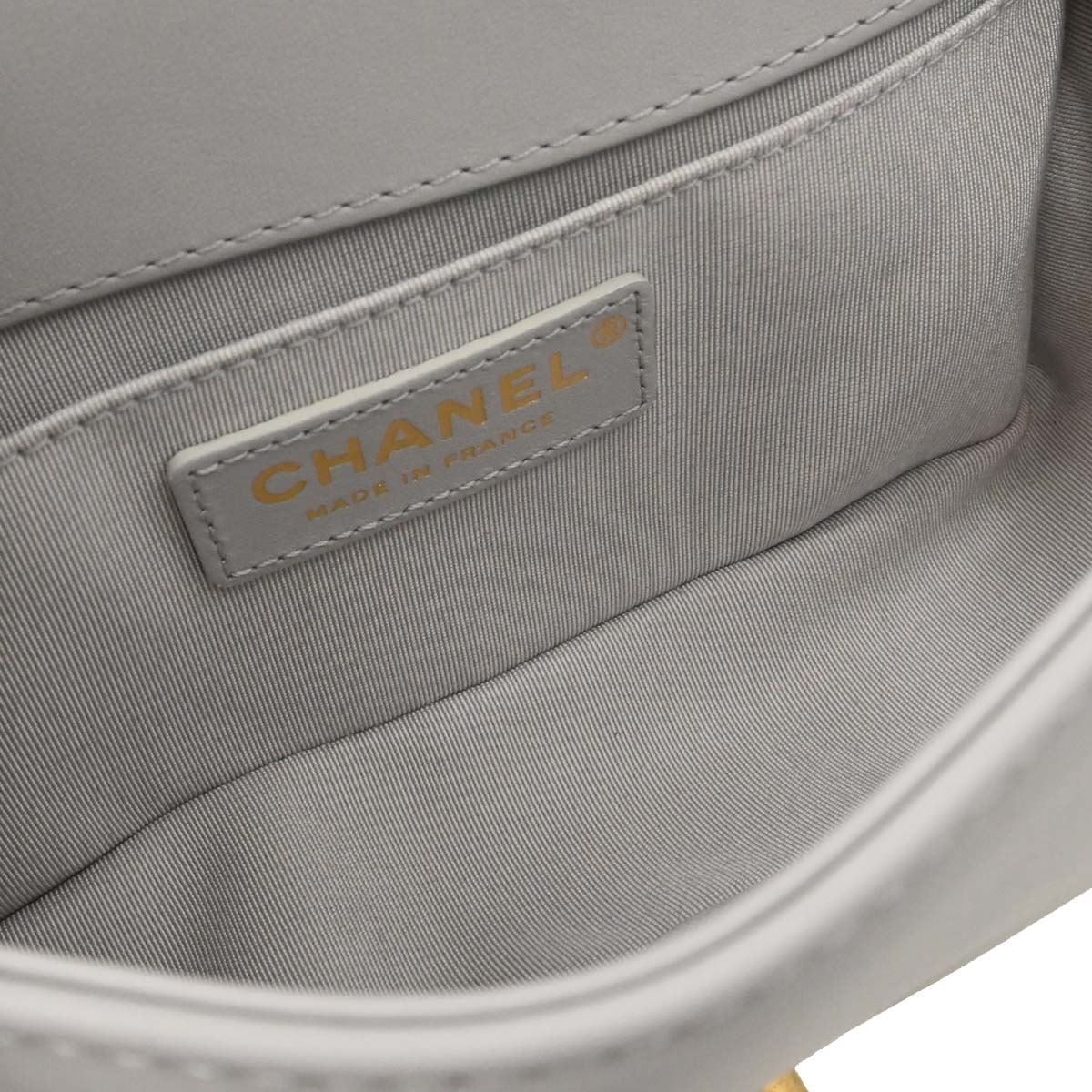 Boy Chanel Gray Lambskin Small Chain Shoulder Bag