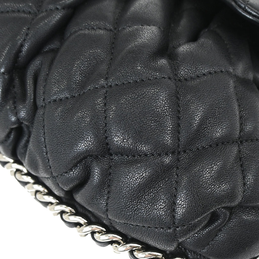 Chanel Black Calfskin Chain Around Shoulder Bag