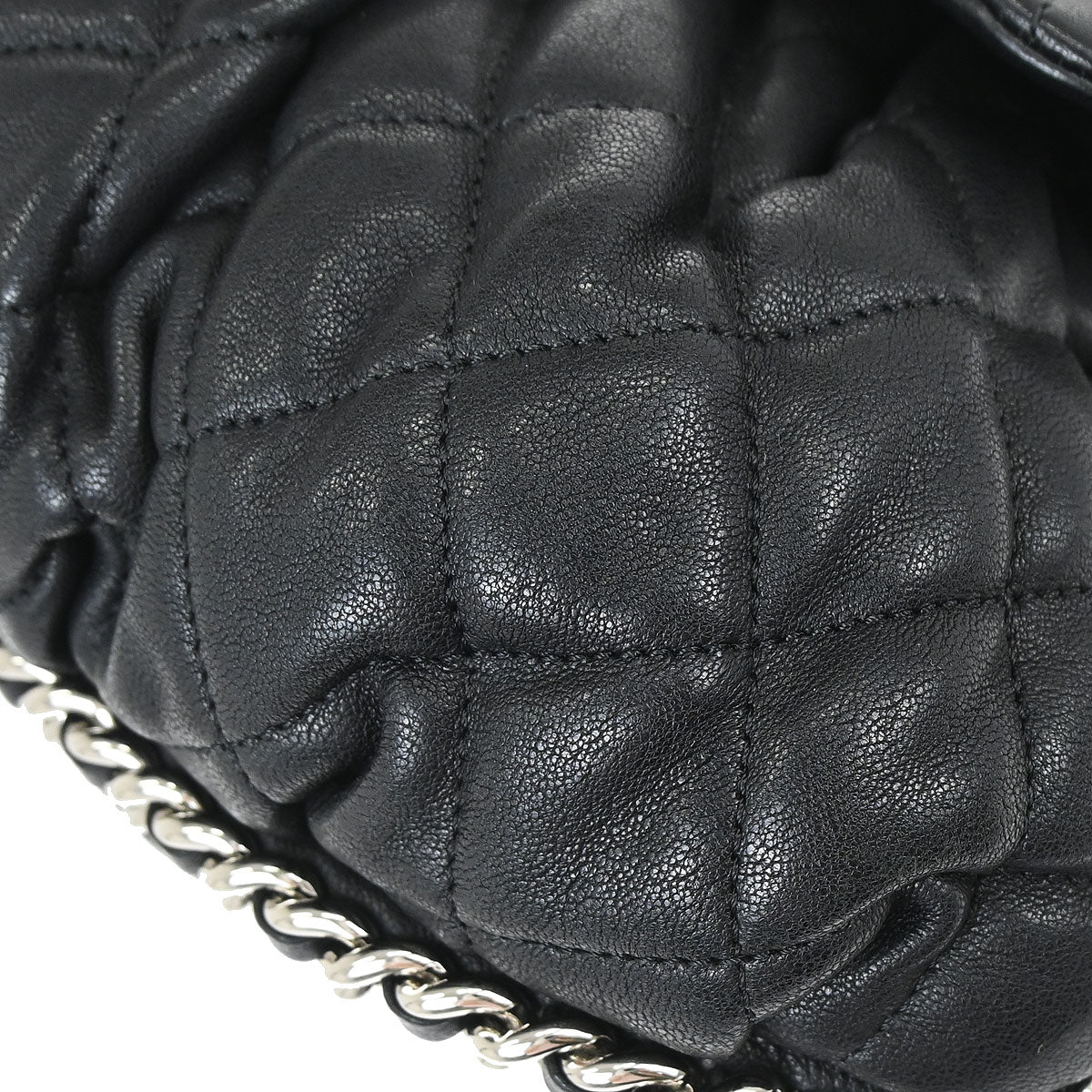 Chanel Black Calfskin Chain Around Shoulder Bag
