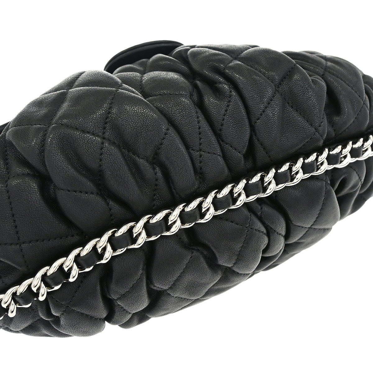 Chanel Black Calfskin Chain Around Shoulder Bag