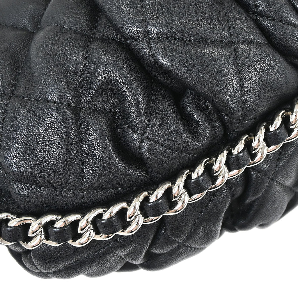 Chanel Black Calfskin Chain Around Shoulder Bag
