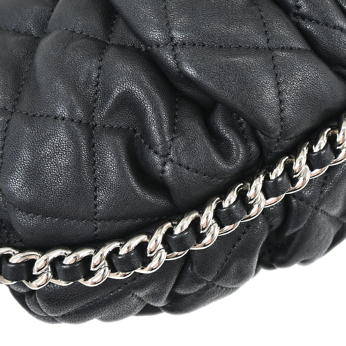Chanel Black Calfskin Chain Around Shoulder Bag