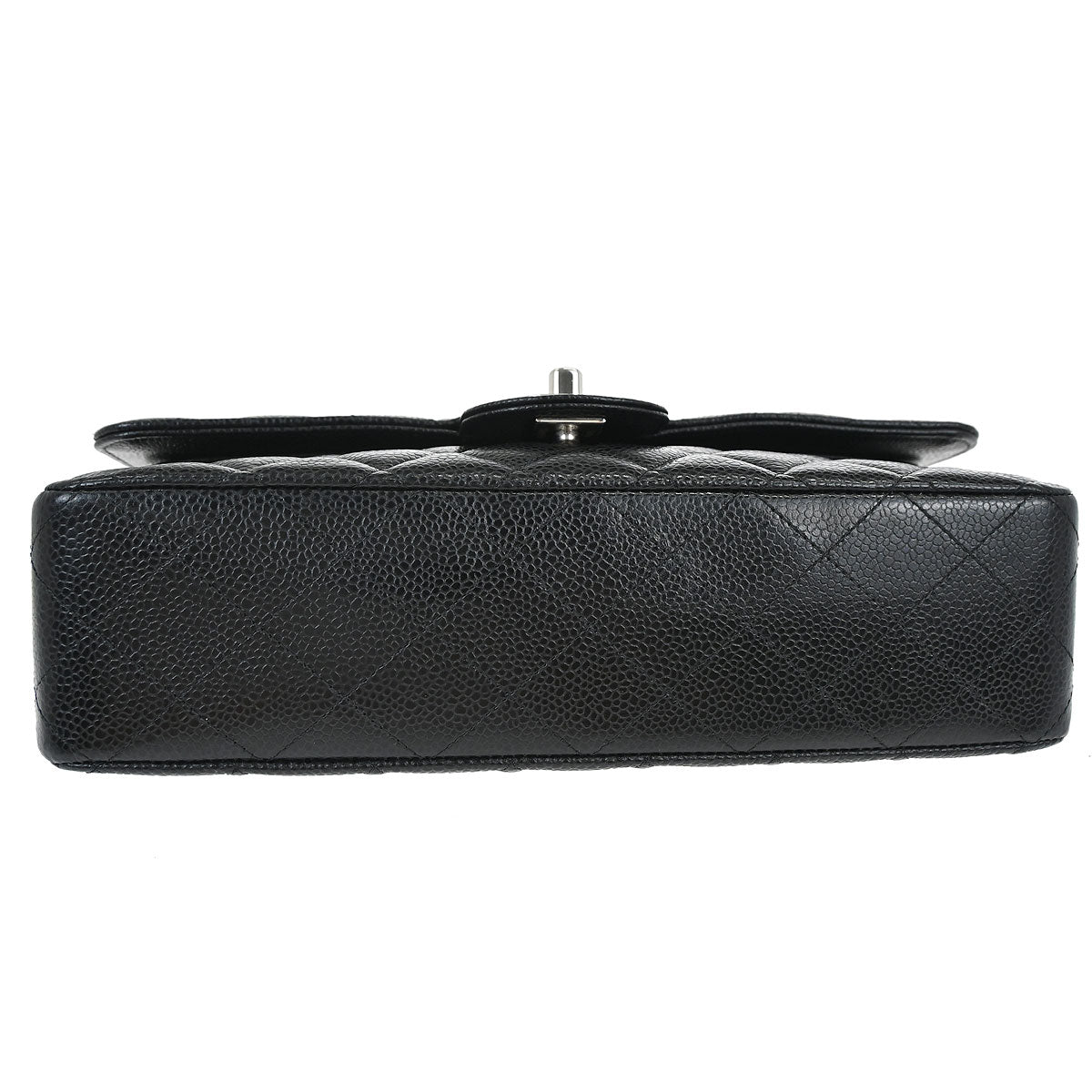Chanel 2018 Black Caviar Skin Medium Classic Double Flap Shoulder Bag