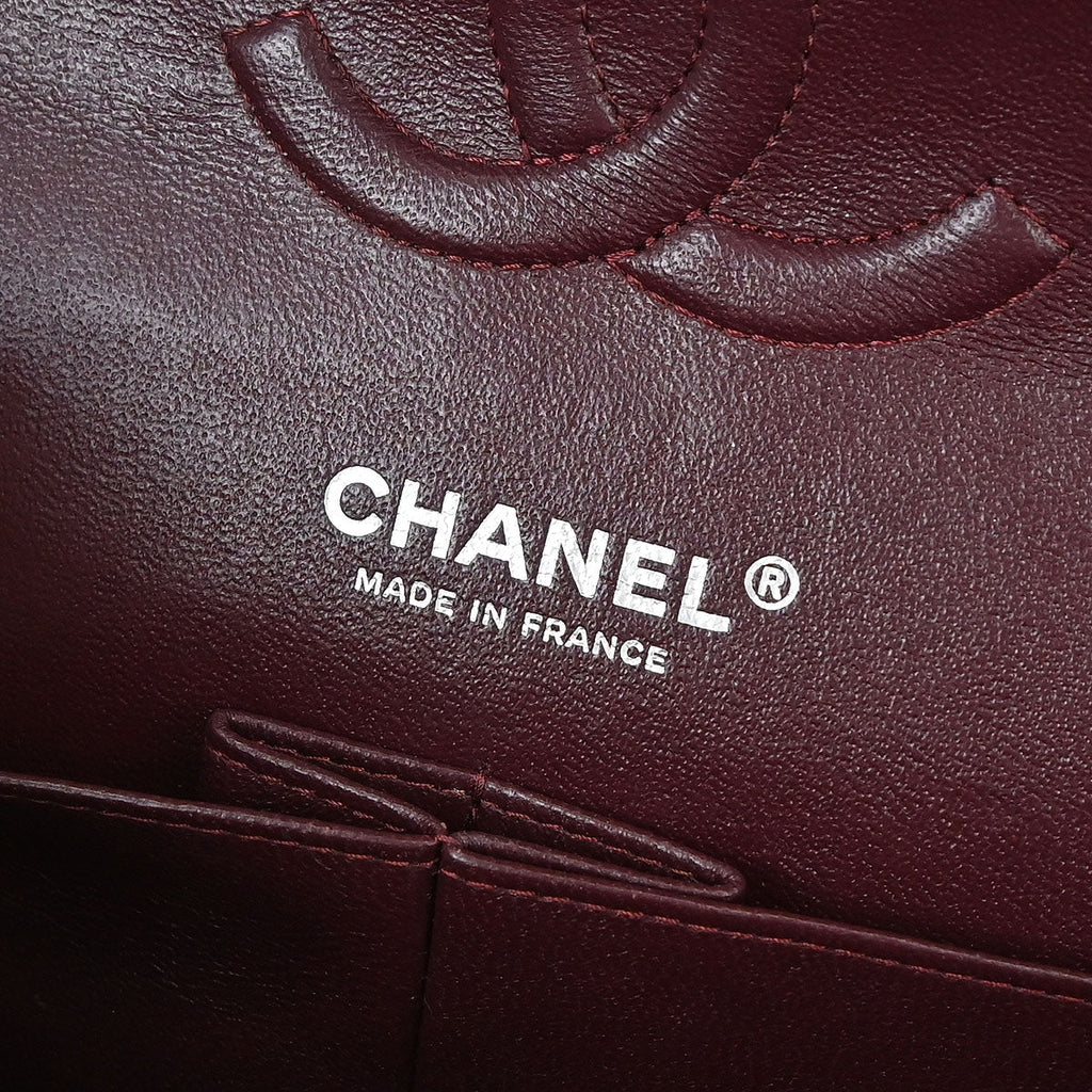 Chanel 2018 Black Caviar Skin Medium Classic Double Flap Shoulder Bag