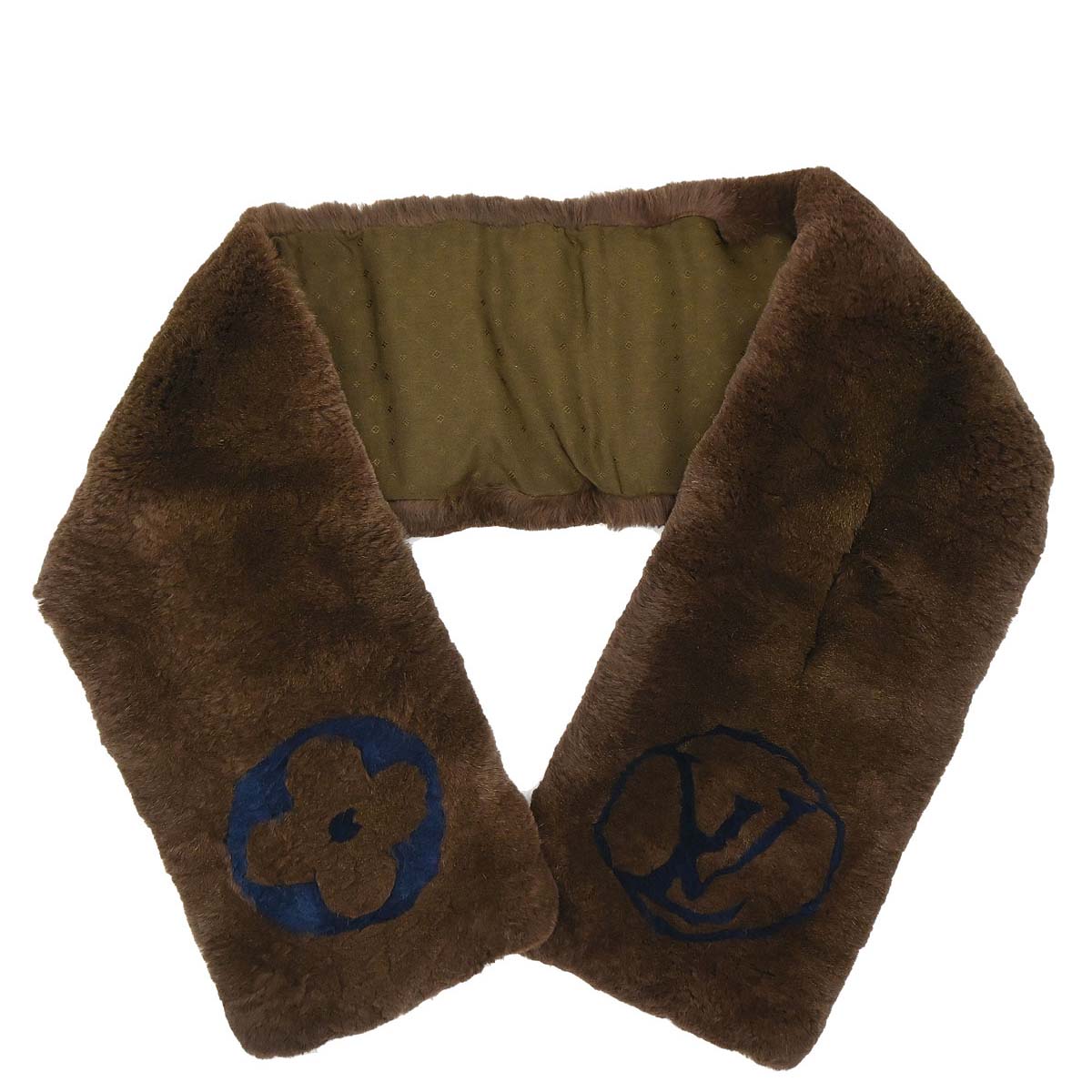 Louis Vuitton Monogram Rabbit Fur Flower Echarpe Bystamp Rex Stole M75757