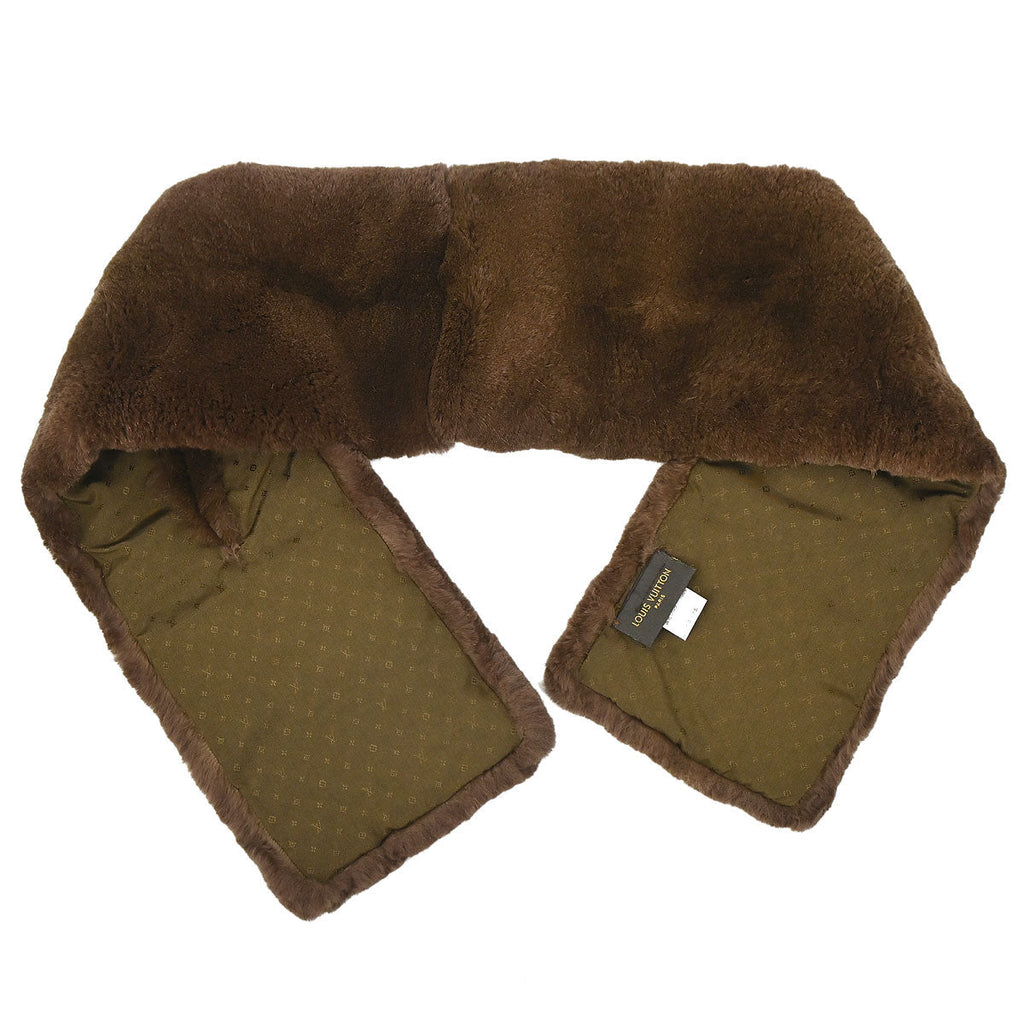 Louis Vuitton Monogram Rabbit Fur Flower Echarpe Bystamp Rex Stole M75757