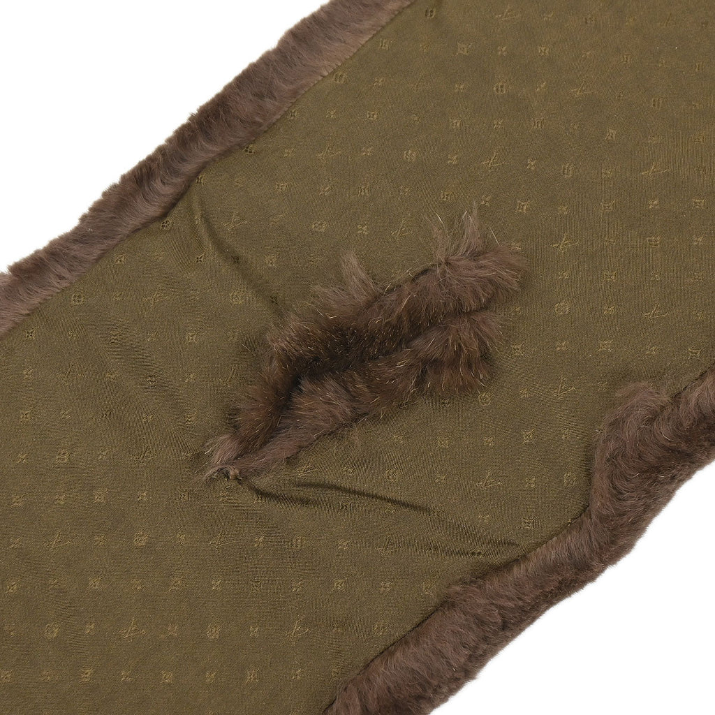 Louis Vuitton Monogram Rabbit Fur Flower Echarpe Bystamp Rex Stole M75757