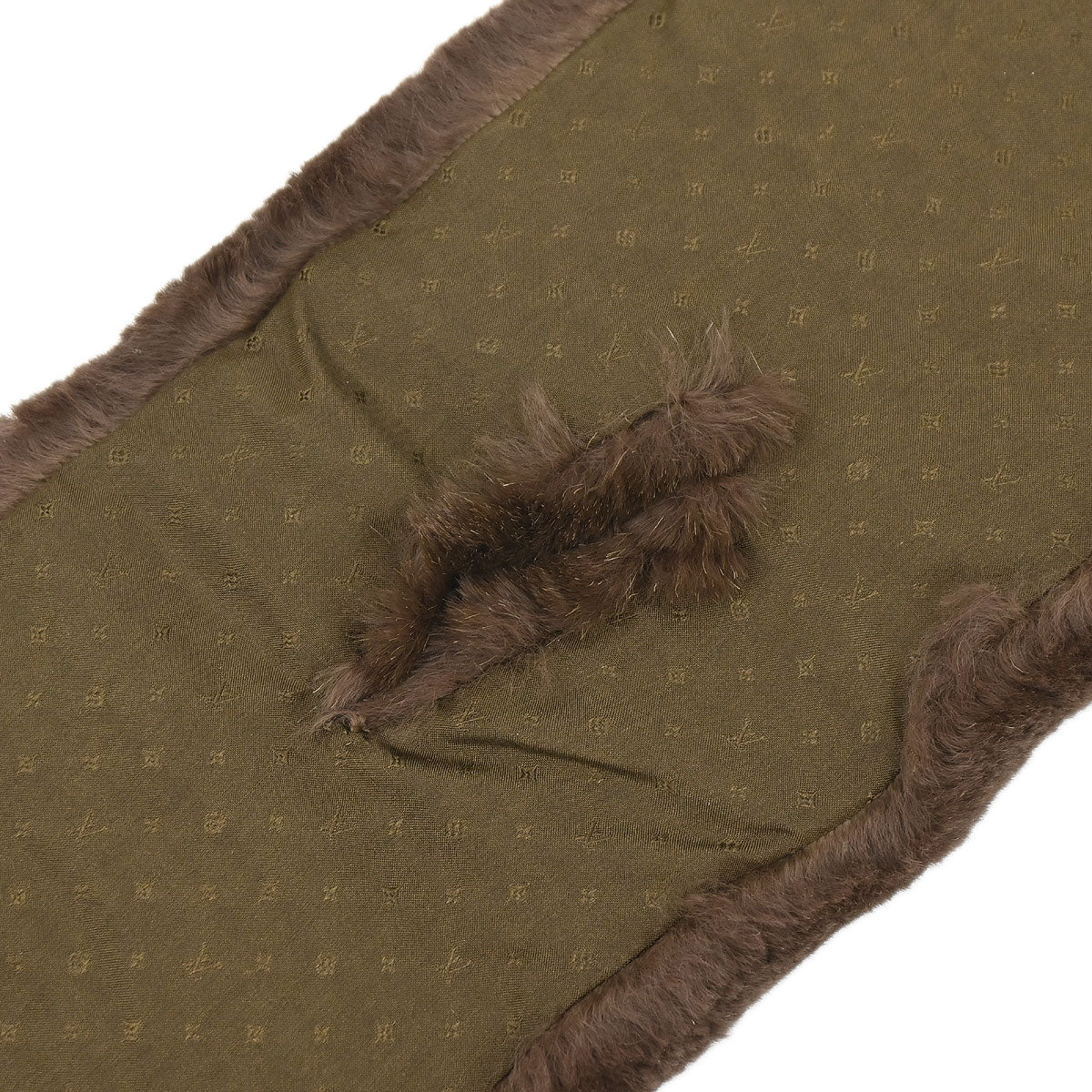 Louis Vuitton Monogram Rabbit Fur Flower Echarpe Bystamp Rex Stole M75757