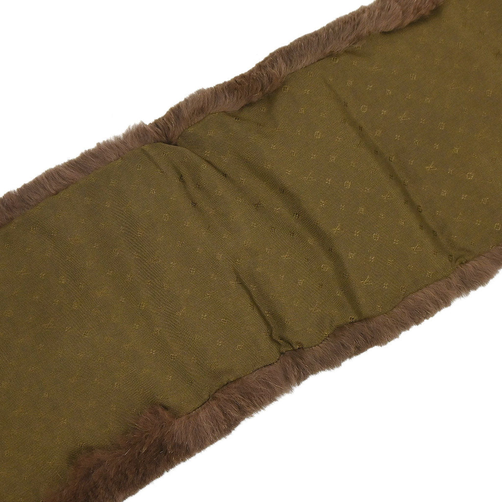 Louis Vuitton Monogram Rabbit Fur Flower Echarpe Bystamp Rex Stole M75757