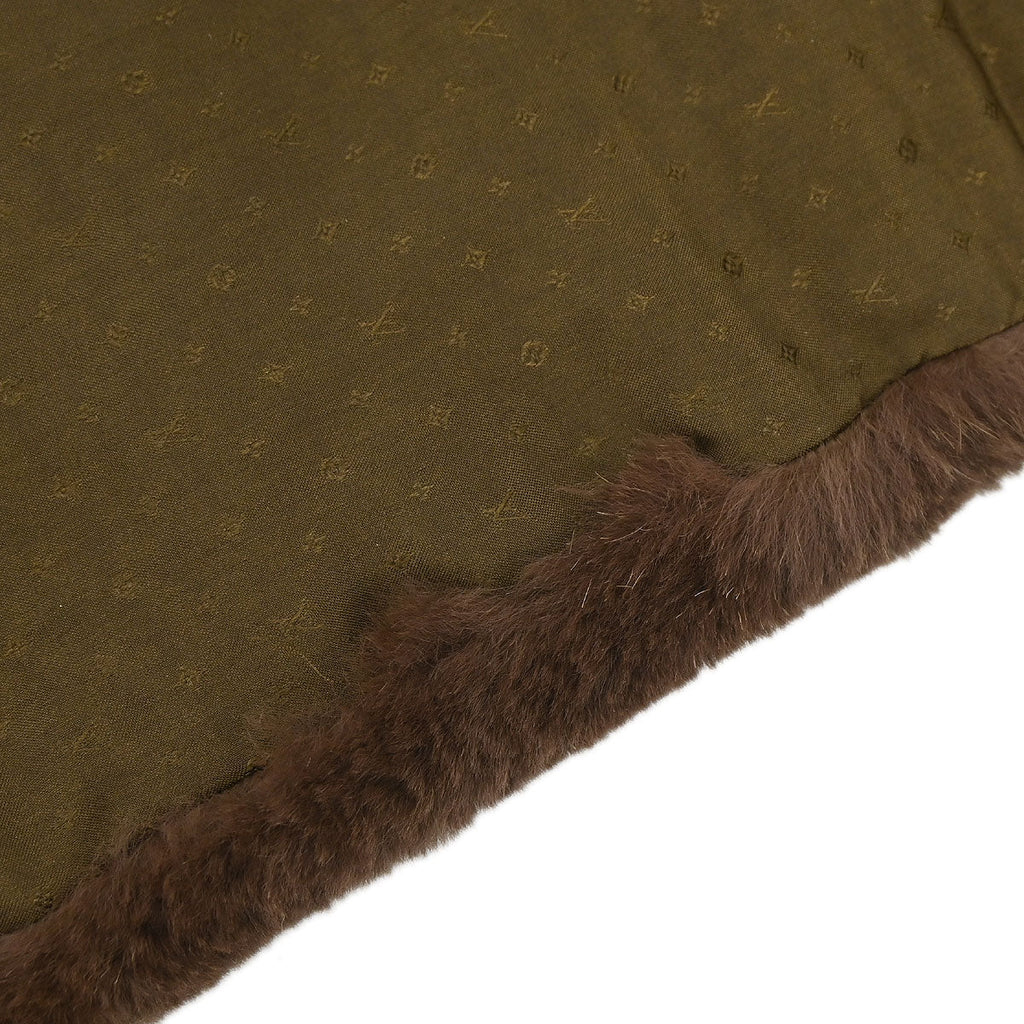 Louis Vuitton Monogram Rabbit Fur Flower Echarpe Bystamp Rex Stole M75757