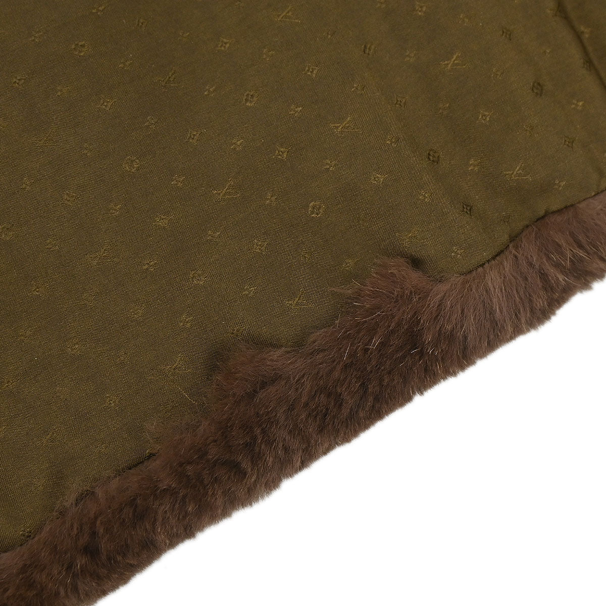 Louis Vuitton Monogram Rabbit Fur Flower Echarpe Bystamp Rex Stole M75757