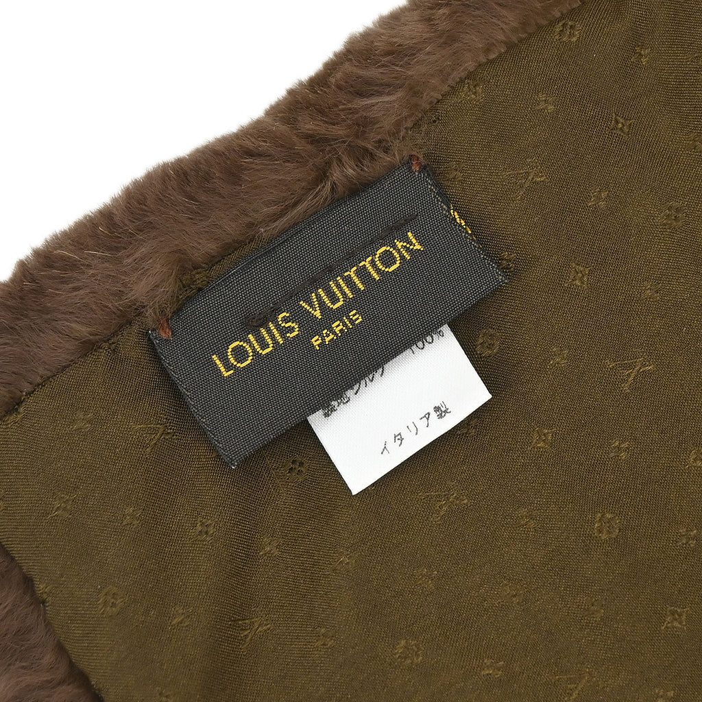 Louis Vuitton Monogram Rabbit Fur Flower Echarpe Bystamp Rex Stole M75757