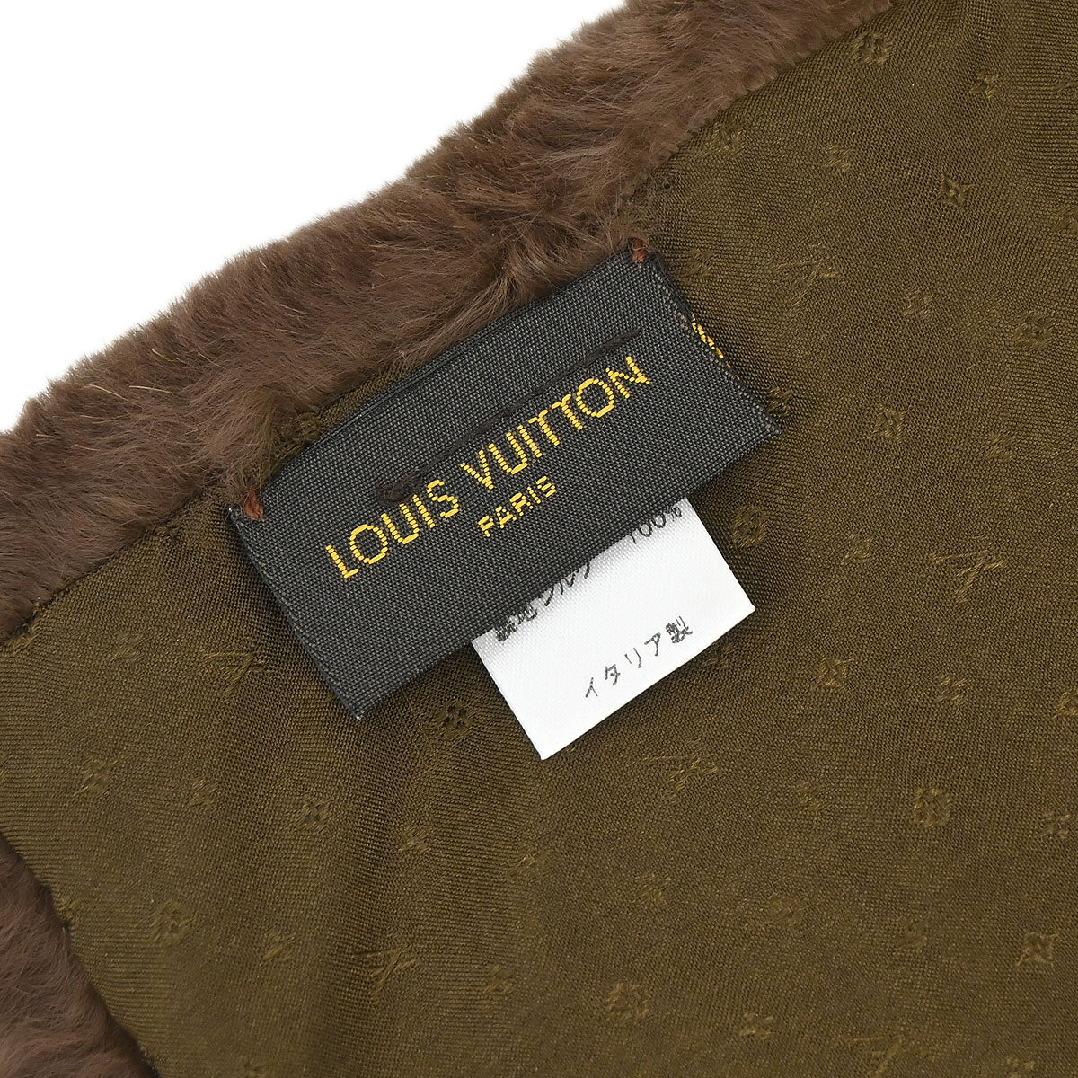 Louis Vuitton Monogram Rabbit Fur Flower Echarpe Bystamp Rex Stole M75757