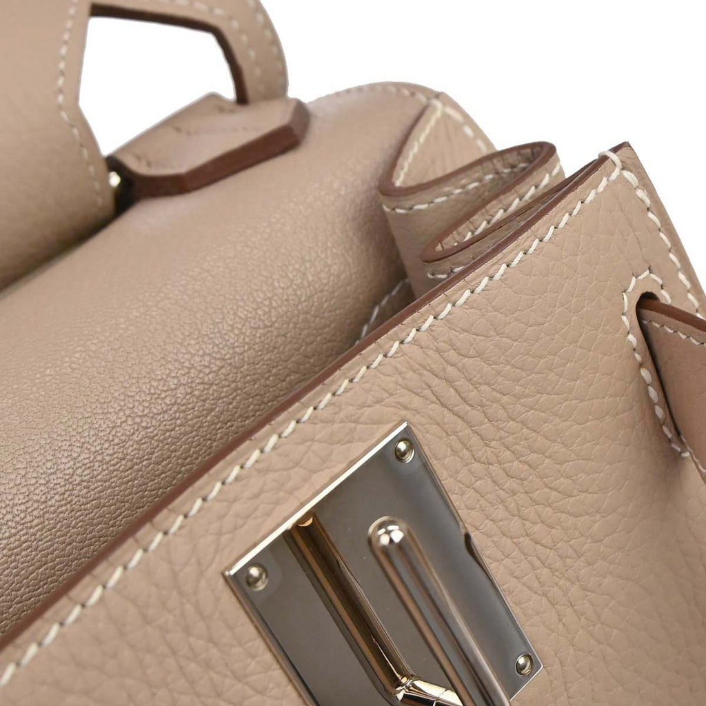 Hermes Argile Taurillon Clemence Jypsiere 31 Shoulder Bag