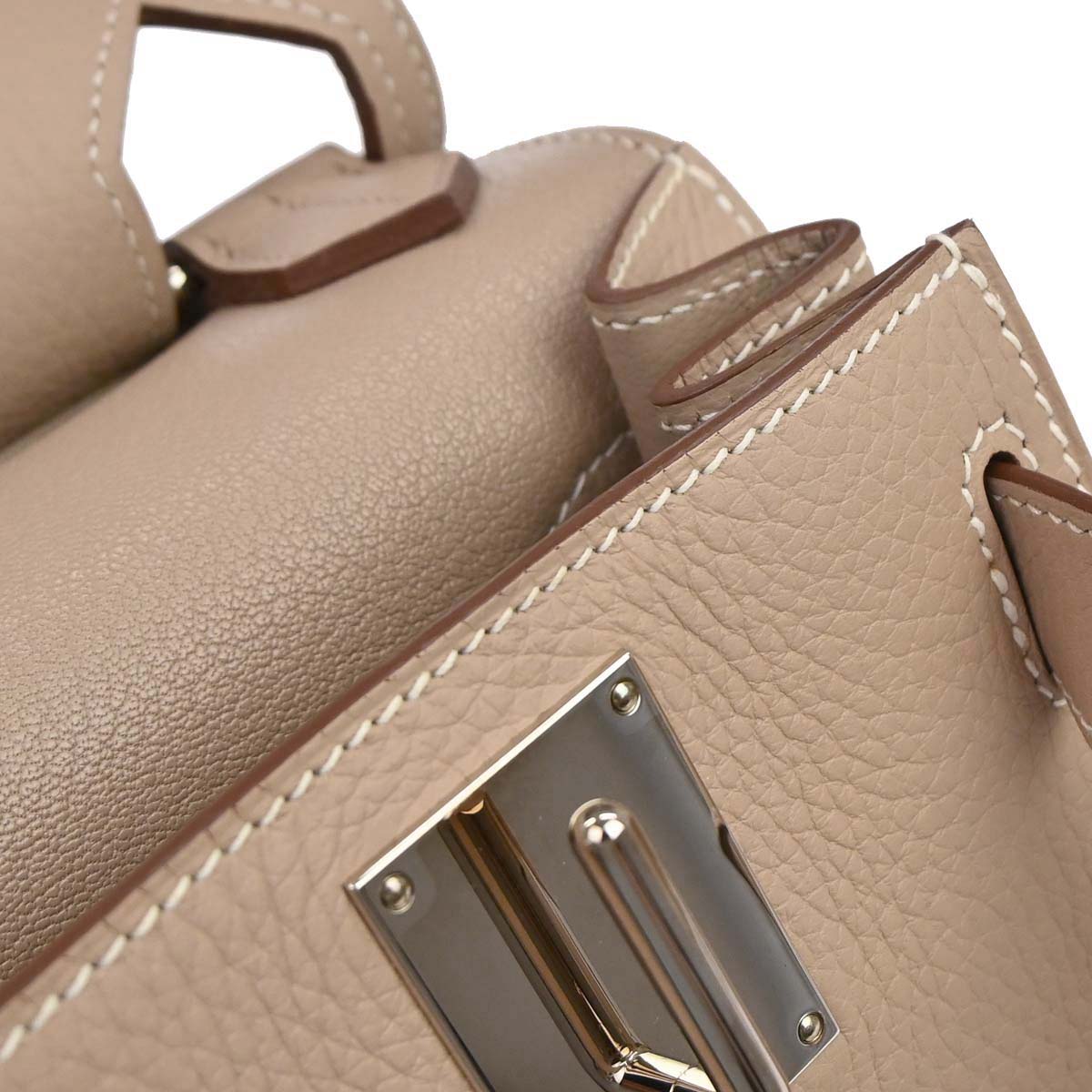 Hermes Argile Taurillon Clemence Jypsiere 31 Shoulder Bag
