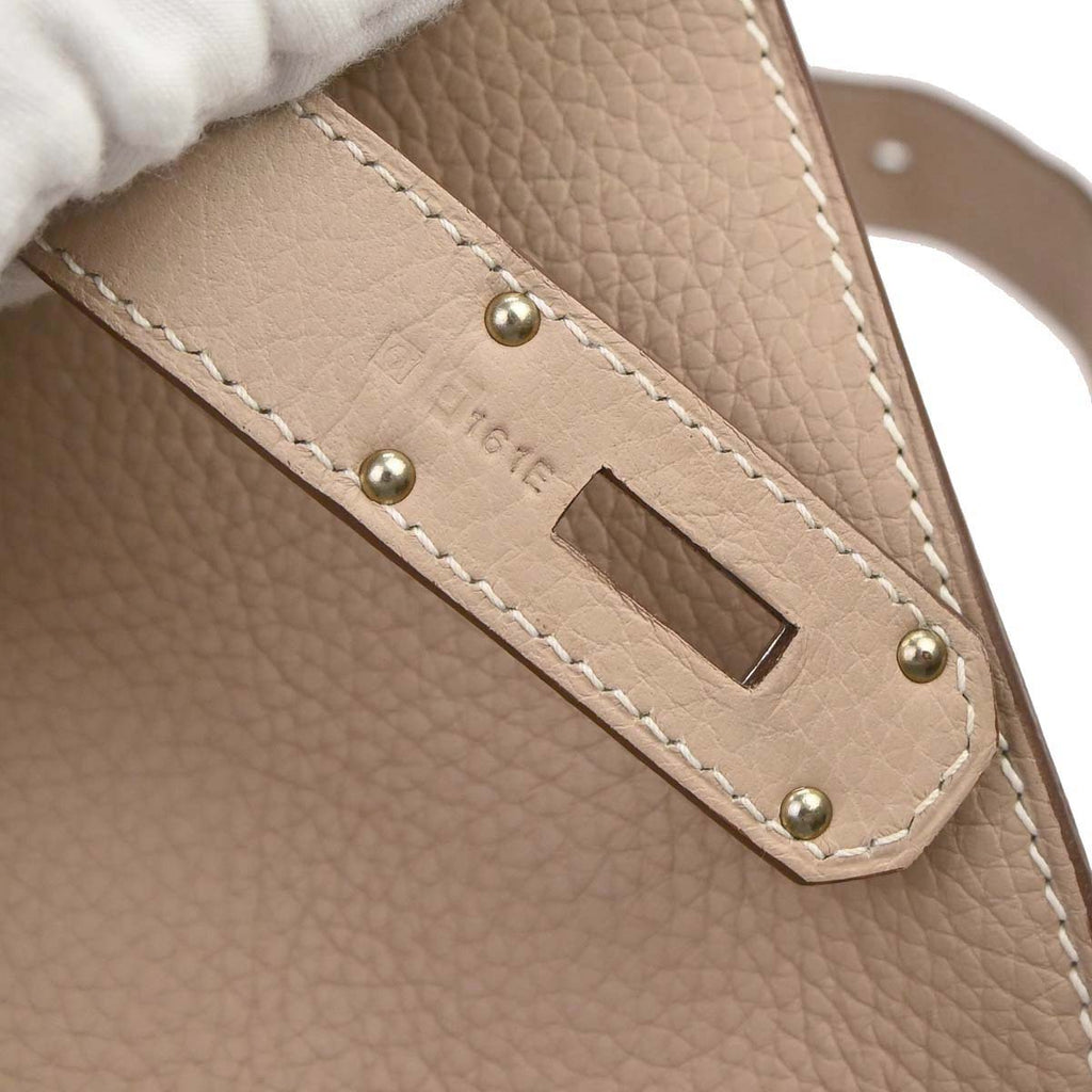 Hermes Argile Taurillon Clemence Jypsiere 31 Shoulder Bag